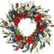 20 Inch Patriotic Wreath for Front Door Artificial Spring/Summer Floral Wreath Red White Blue Roses Daisies Independence Day Memorial Day for Indoor Outdoor Home Wall Holiday Decor